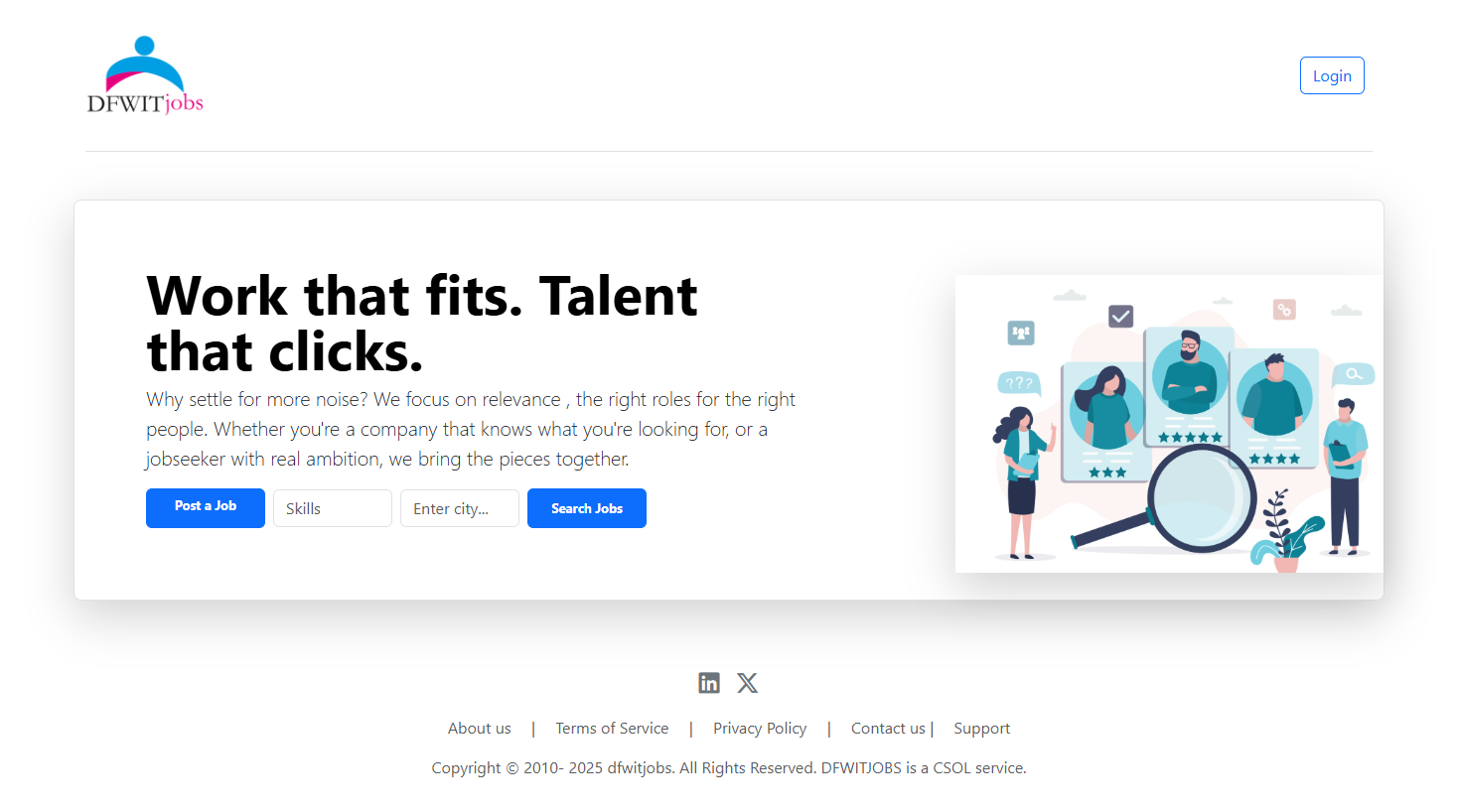 DFWITjobs - Main product screenshot demonstrating key features and user interface