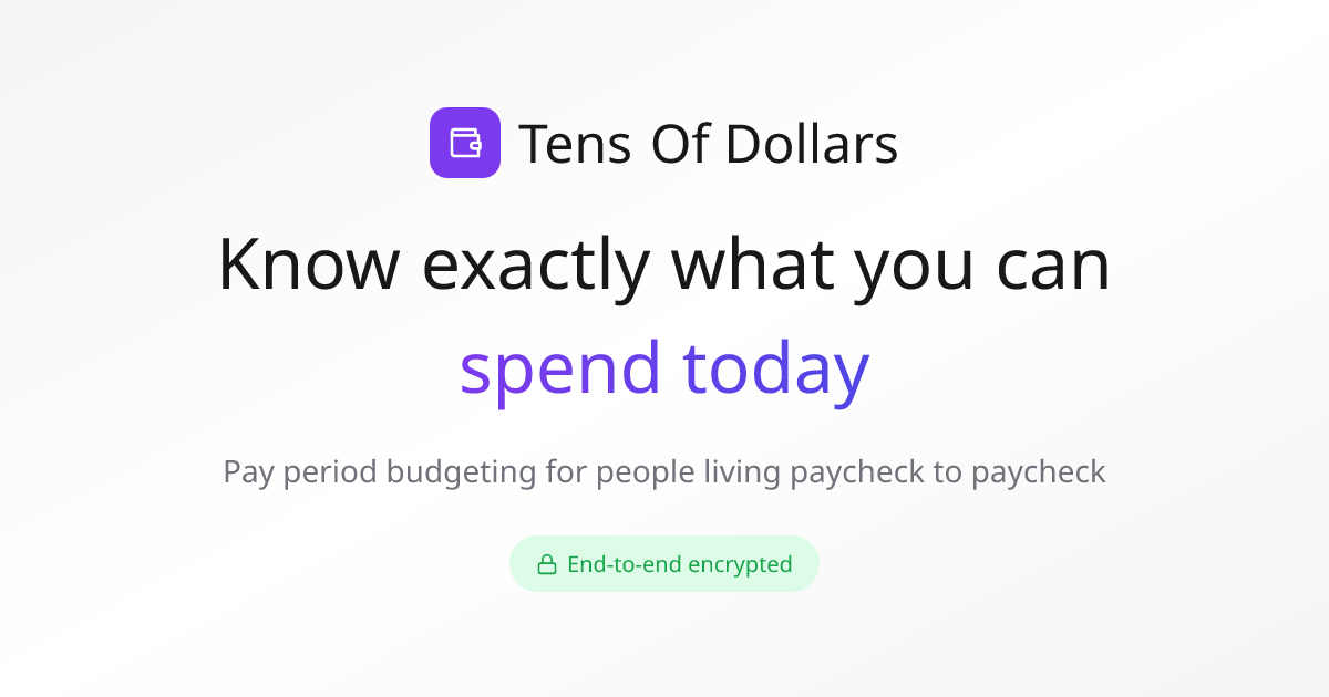 Tens of Dollars — Know your cash flow gallery image