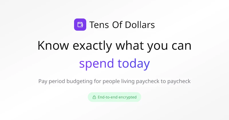 Tens of Dollars — Know your cash flow screenshot 1