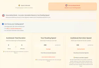 Audiobook Speed Calculator gallery image