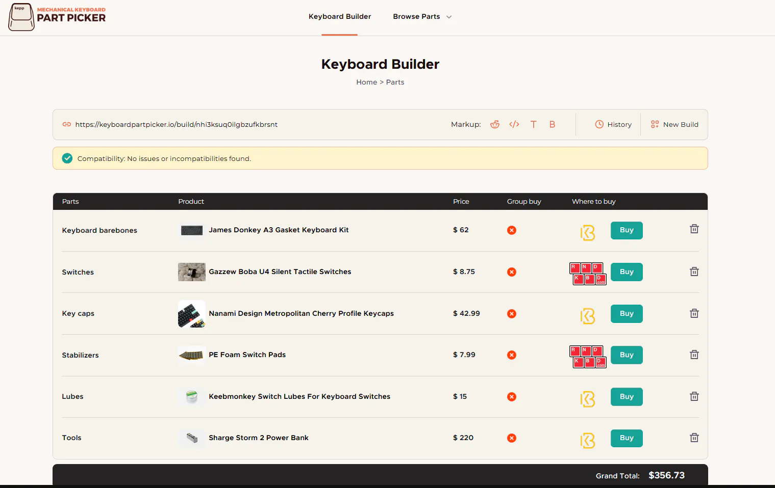 KeyboardPartPicker.io | kepp gallery image