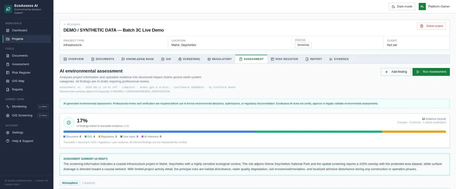 Eco assess ai screenshot 2