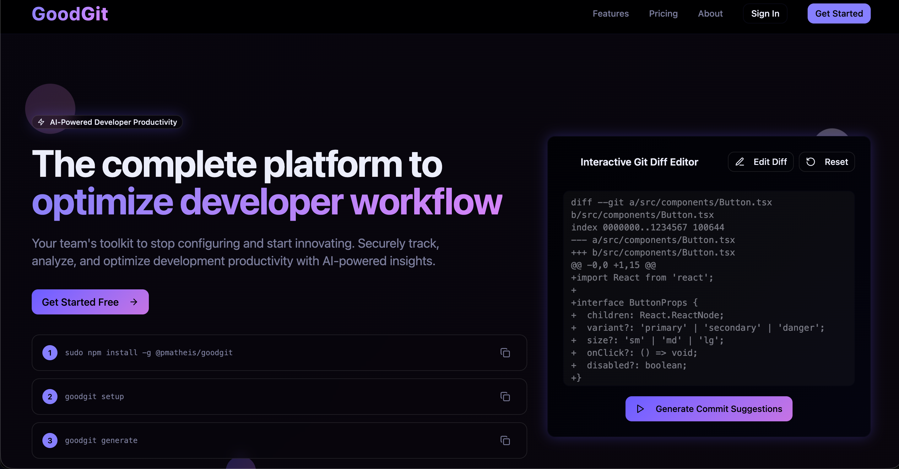 Média Goodgit - Messages de validation et gestion des repo alimentés par AI 1