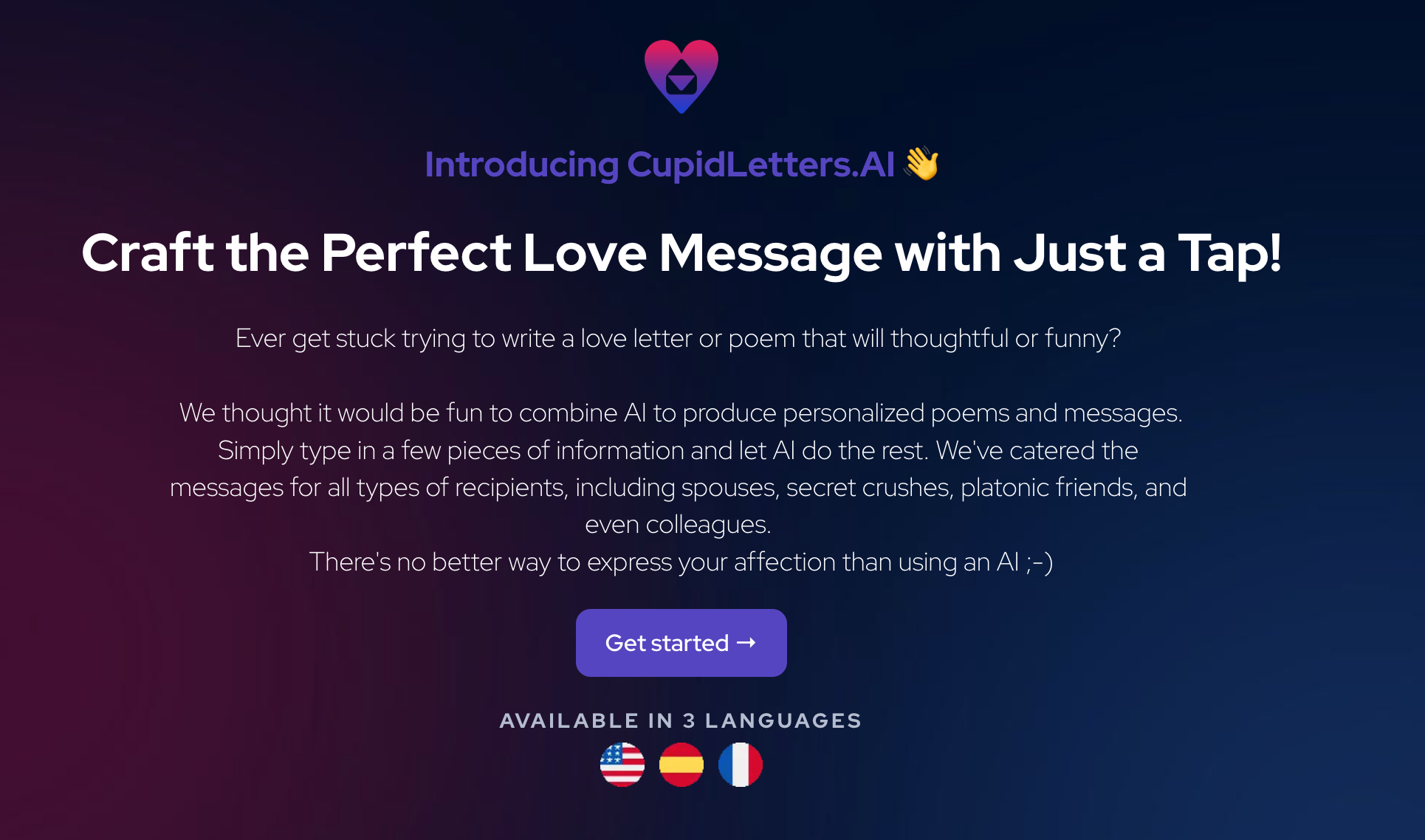 Cupidetters - Maak de perfecte liefdesboodschap met alleen een tik met AI! media 1
