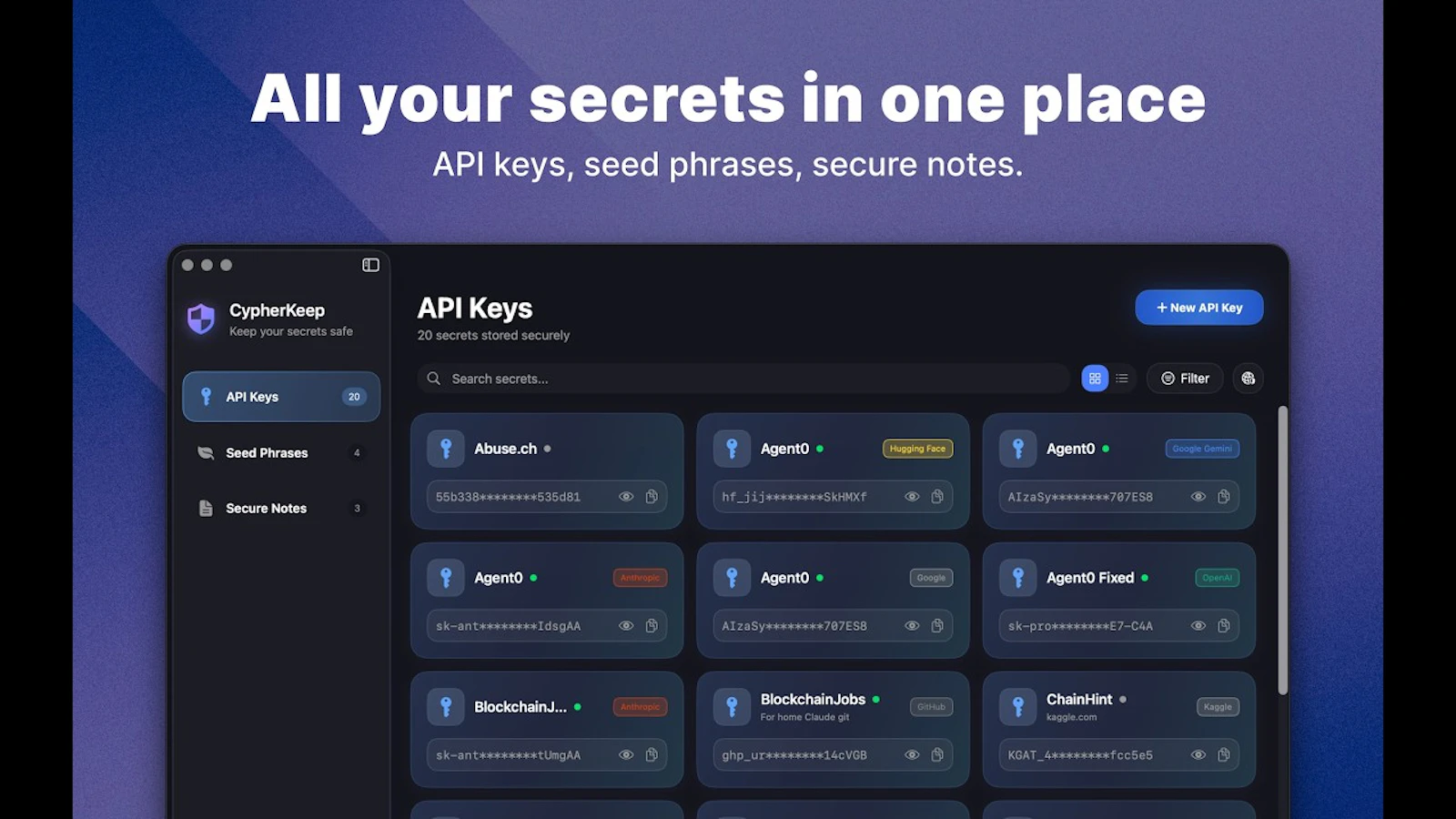 CypherKeep — Credential Manager for Mac screenshot 1 (video preview)
