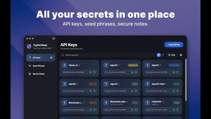 CypherKeep — Credential Manager for Mac screenshot 1 (video preview)