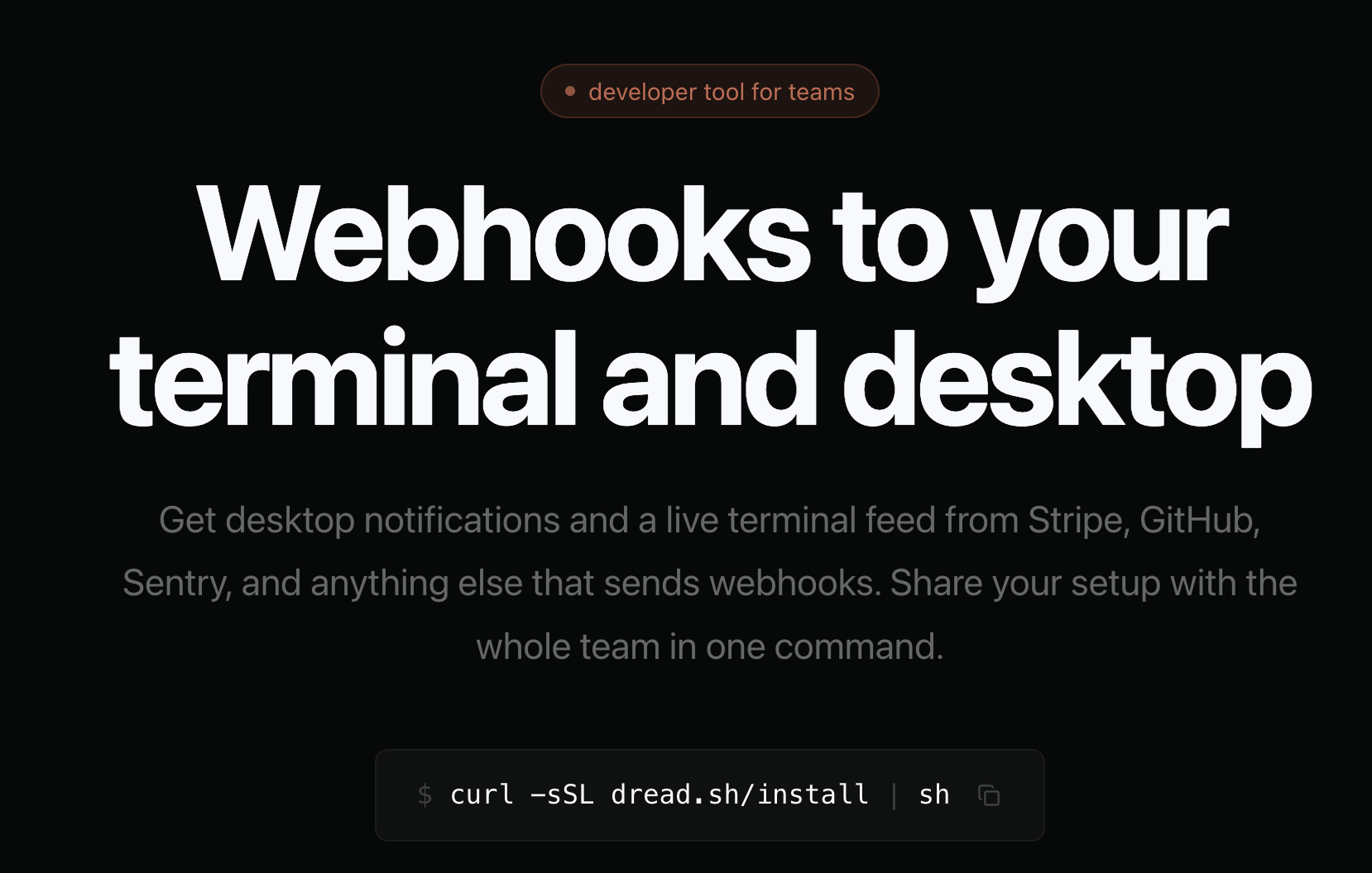 dread.sh - Main product screenshot demonstrating key features and user interface