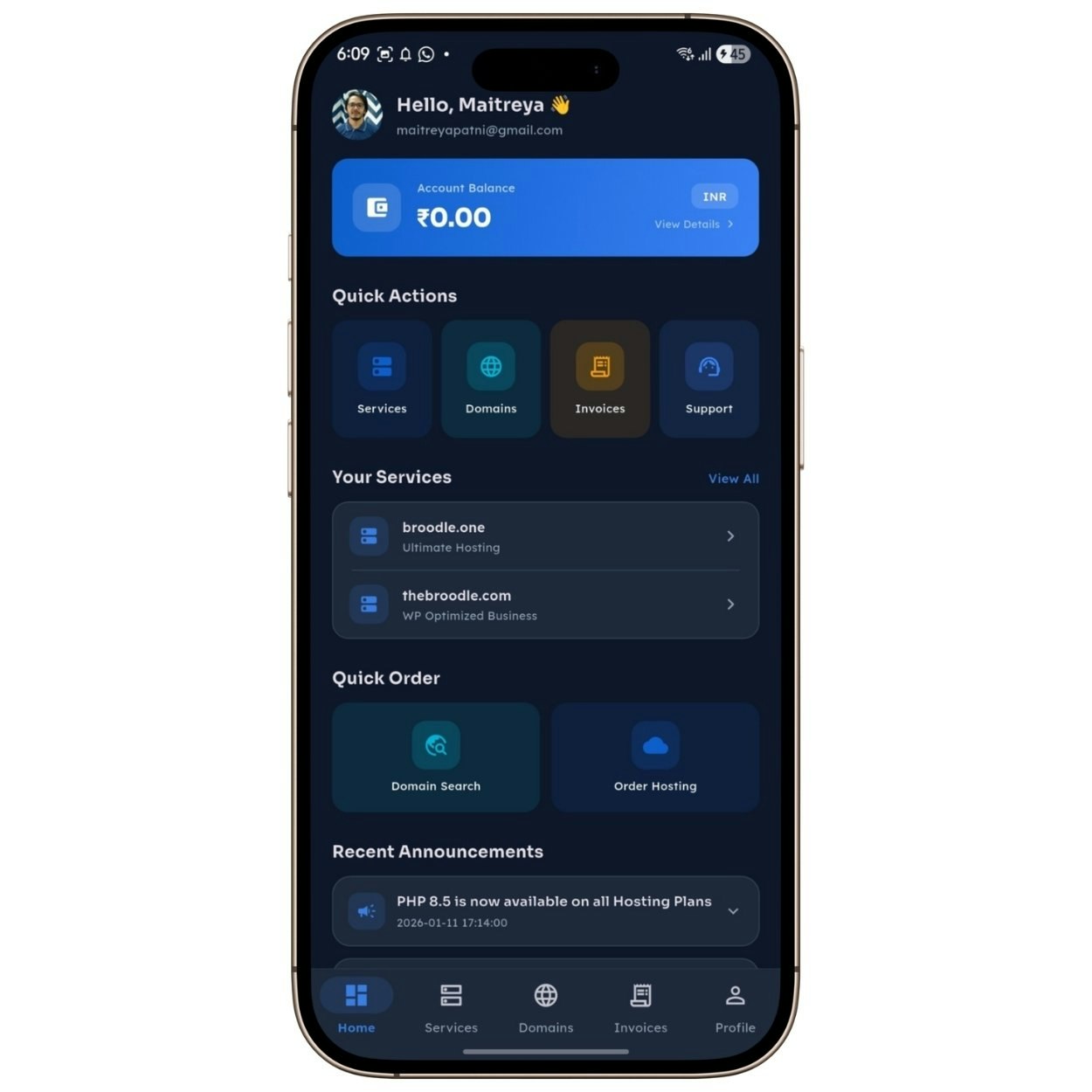 WHMCS Client Area App for Android & iOS gallery image