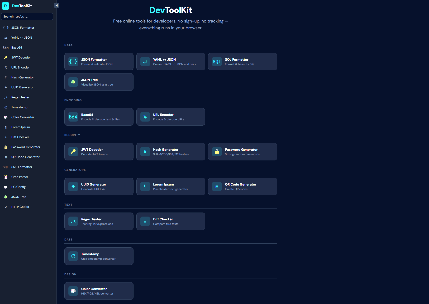 DevToolKit - Main product screenshot demonstrating key features and user interface