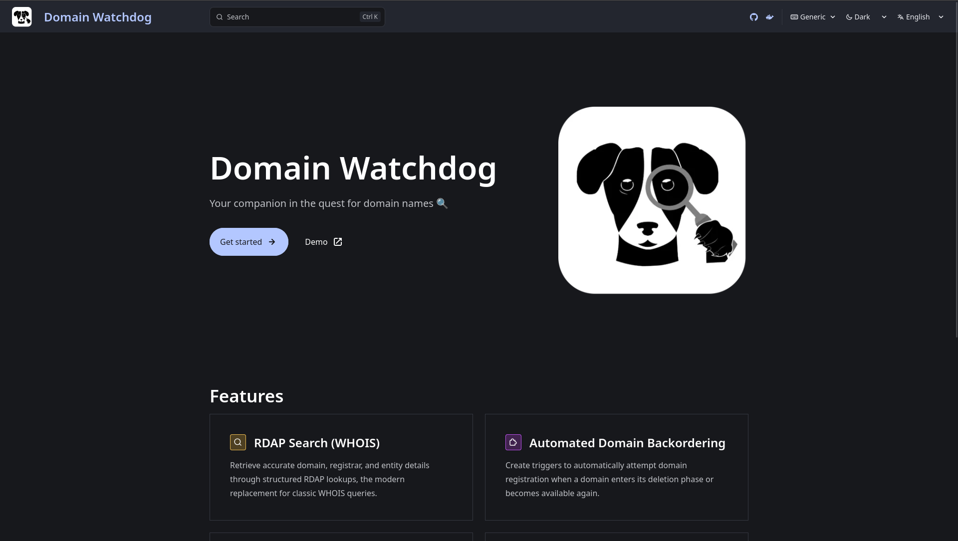 Domain Watchdog - Main product screenshot demonstrating key features and user interface
