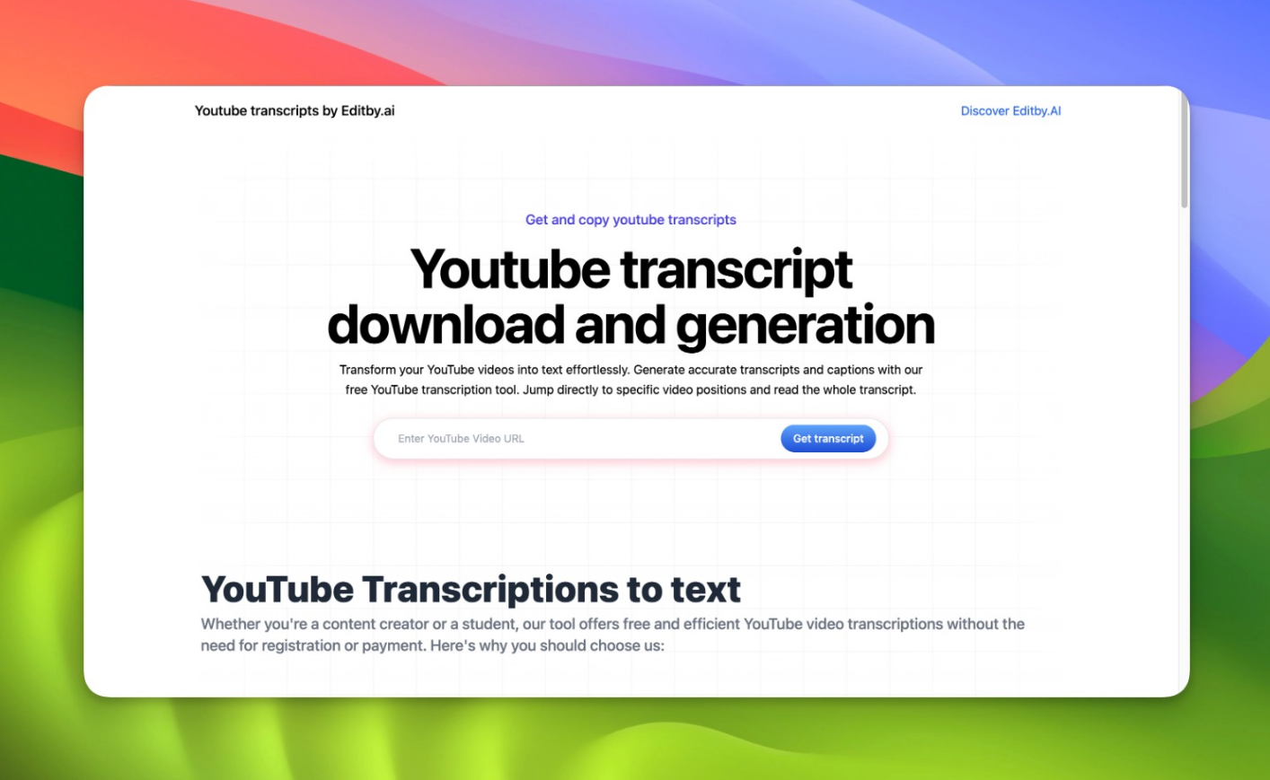 startuptile YouTube transcripts by Editby.ai-YouTube transcript download and generation