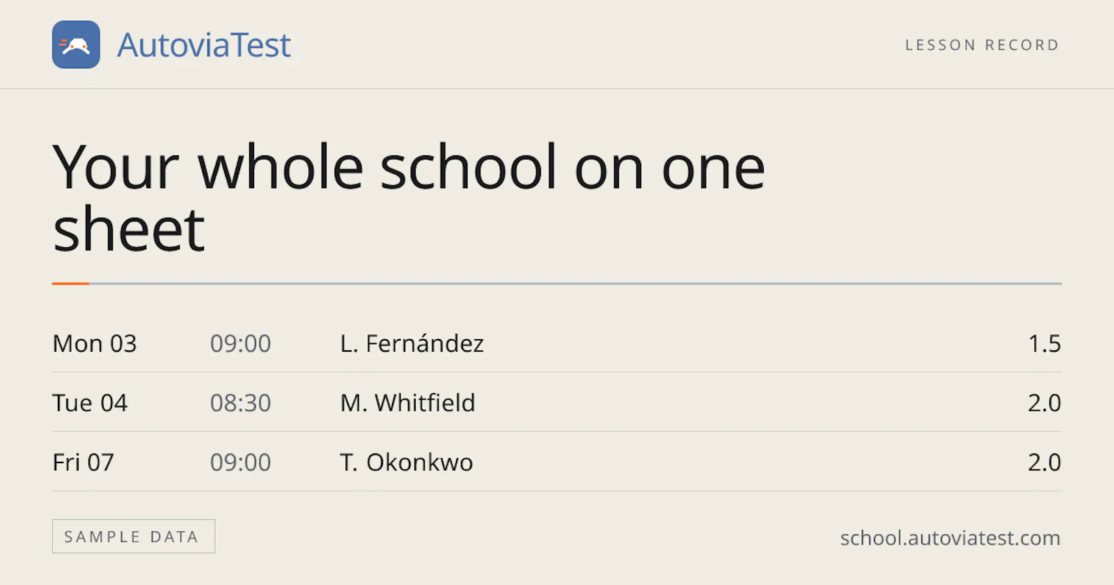 AutoviaTest for Schools screenshot 1