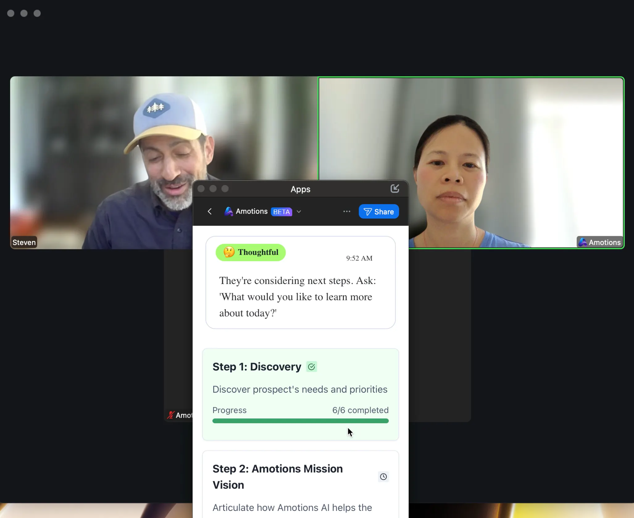 Amotions Zoom app: live guide for sales  gallery image