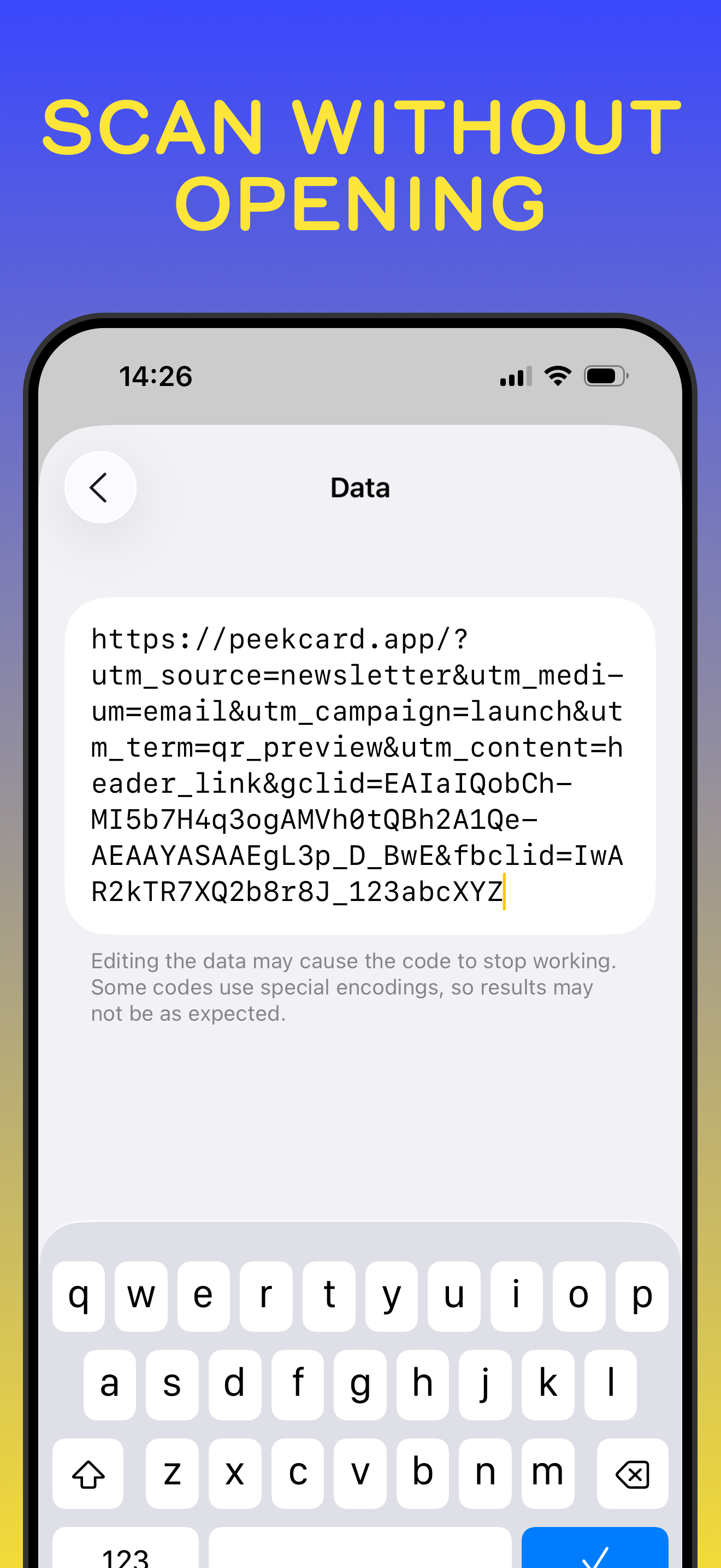 PeekCard - Screenshot 5 showing product features and functionality