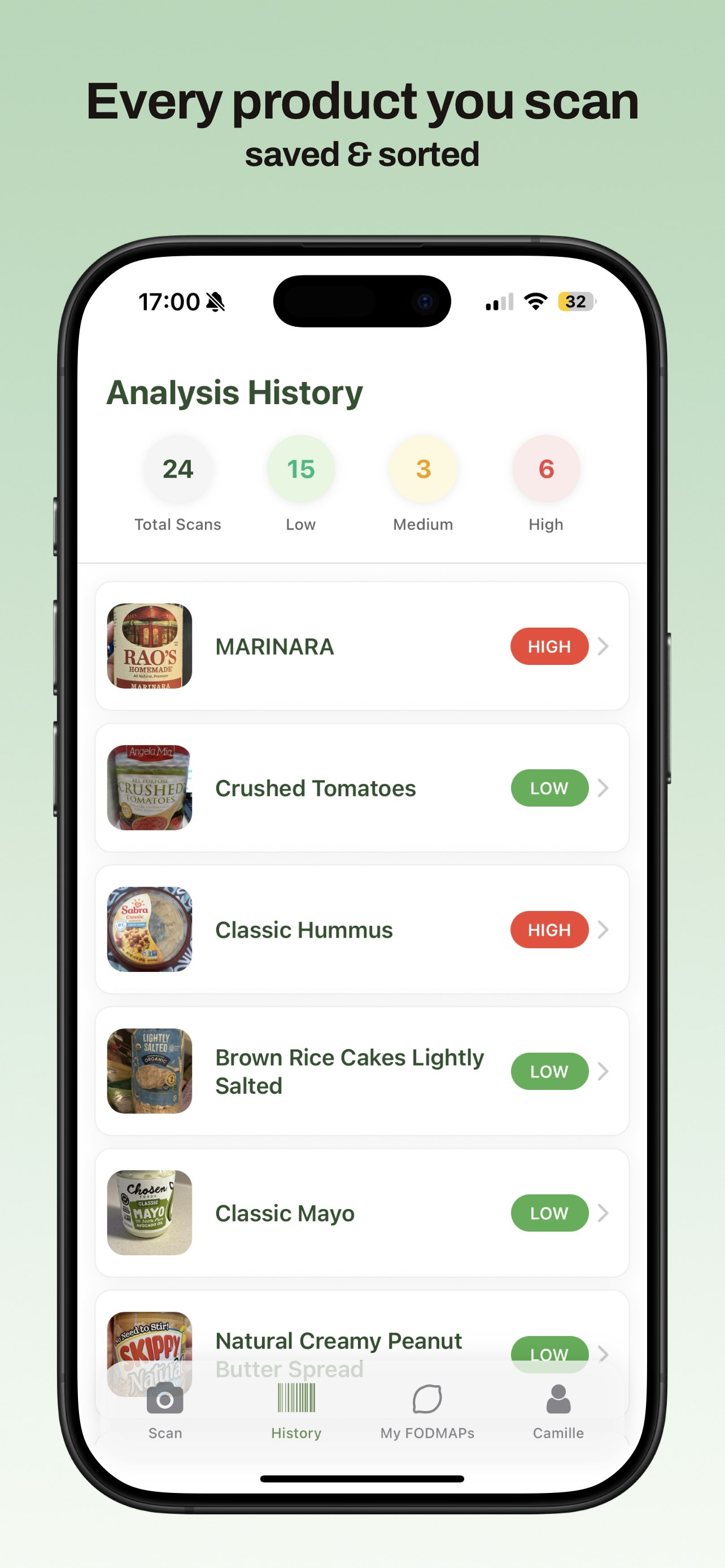 Mídia 3 de Belly Buddy: scanner FODMAP para IBS - Seu intestino merece escolhas mais inteligentes