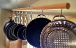 Pine And Stainless Steel Hanging Pot Rack media 3