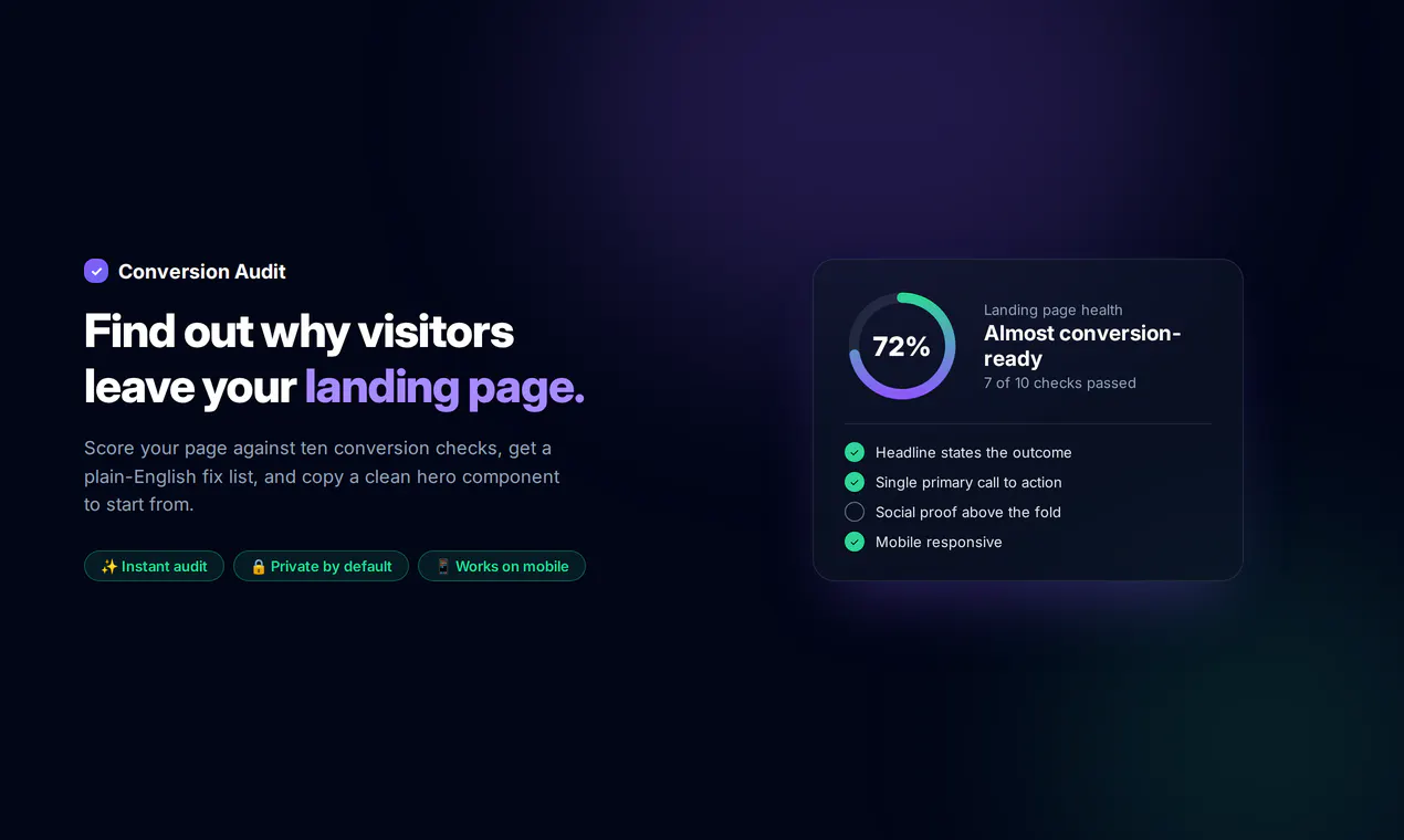 Conversion Audit Toolkit gallery image