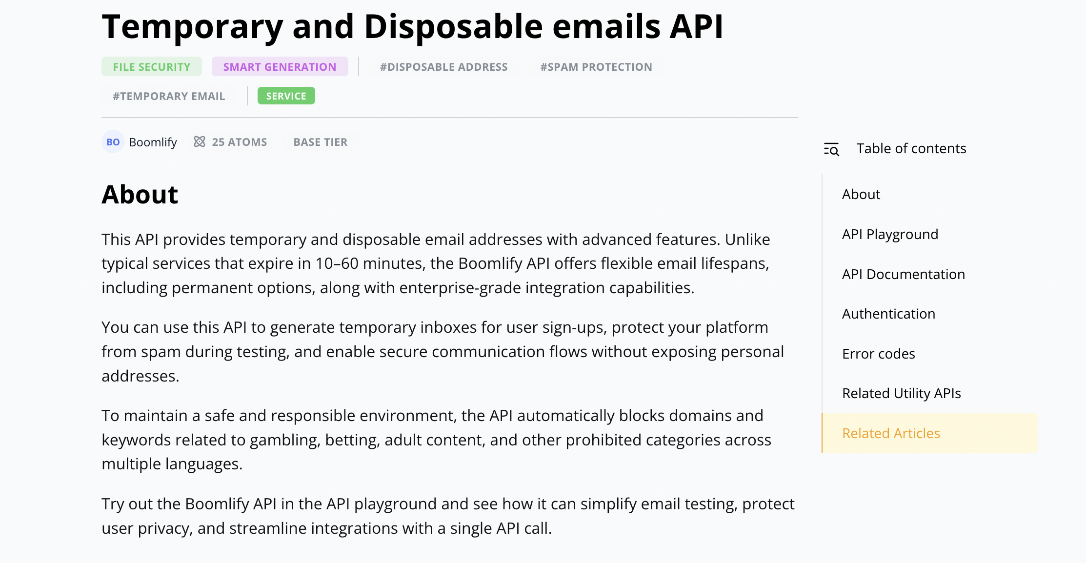 Mídia 2 de API de e-mails temporários e descartáveis - Nova adição ao catálogo da API