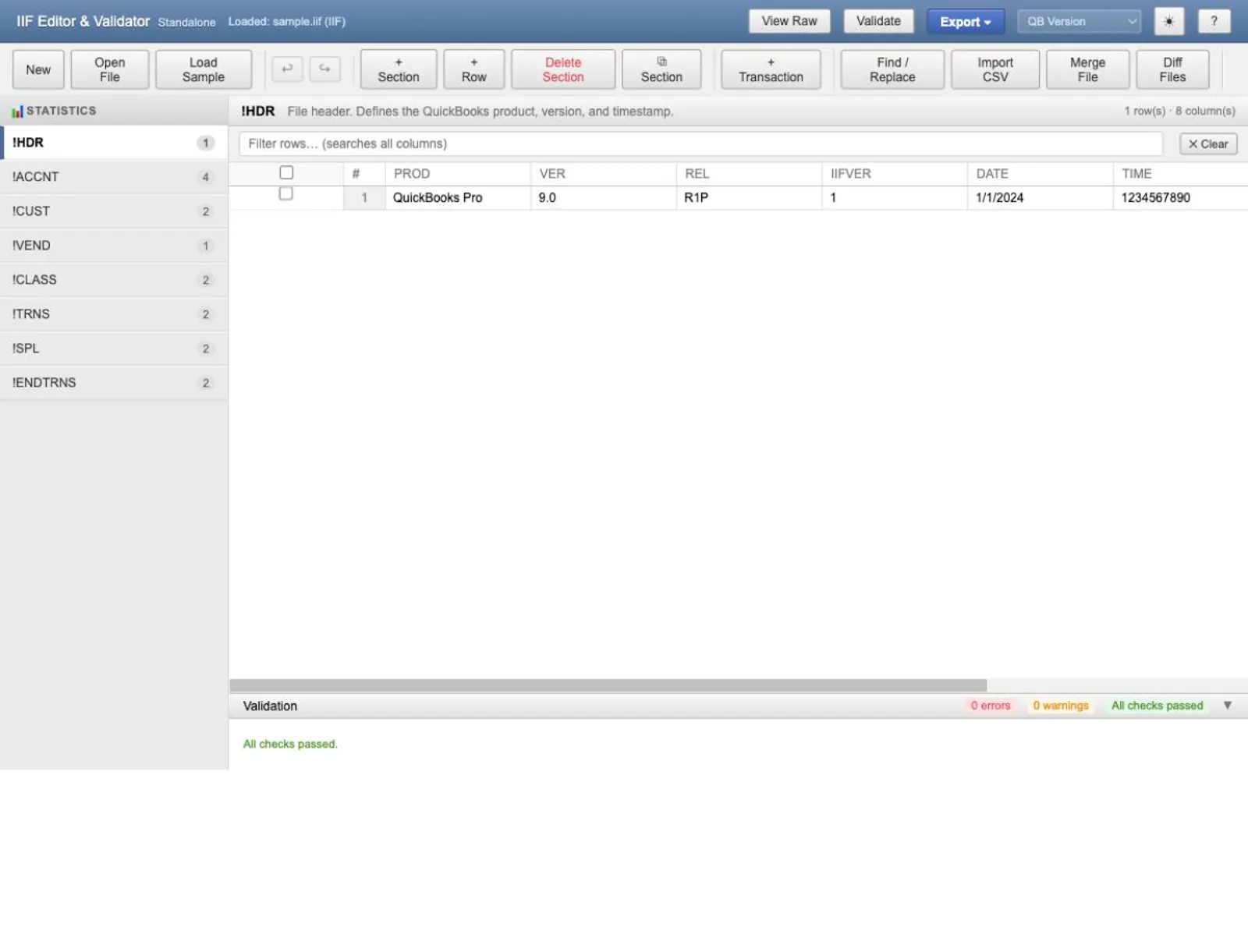 IIF Editor screenshot 2