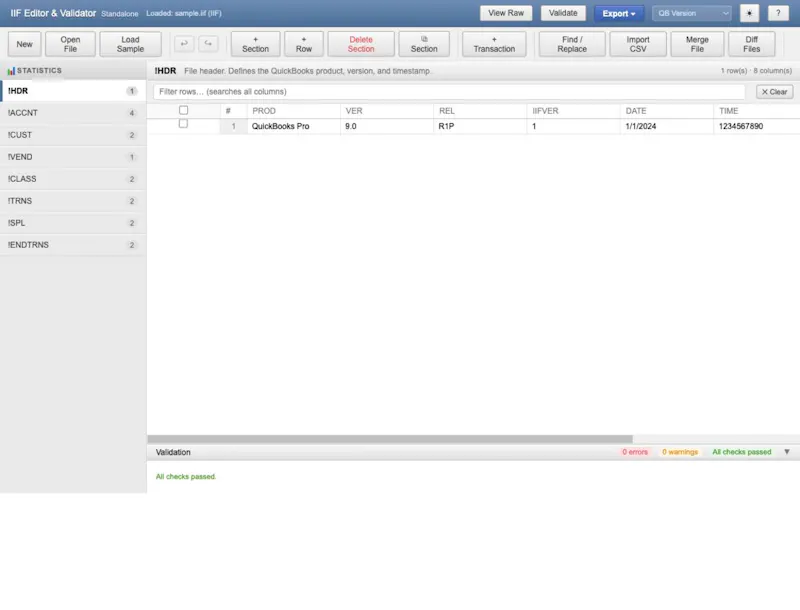 IIF Editor screenshot 2