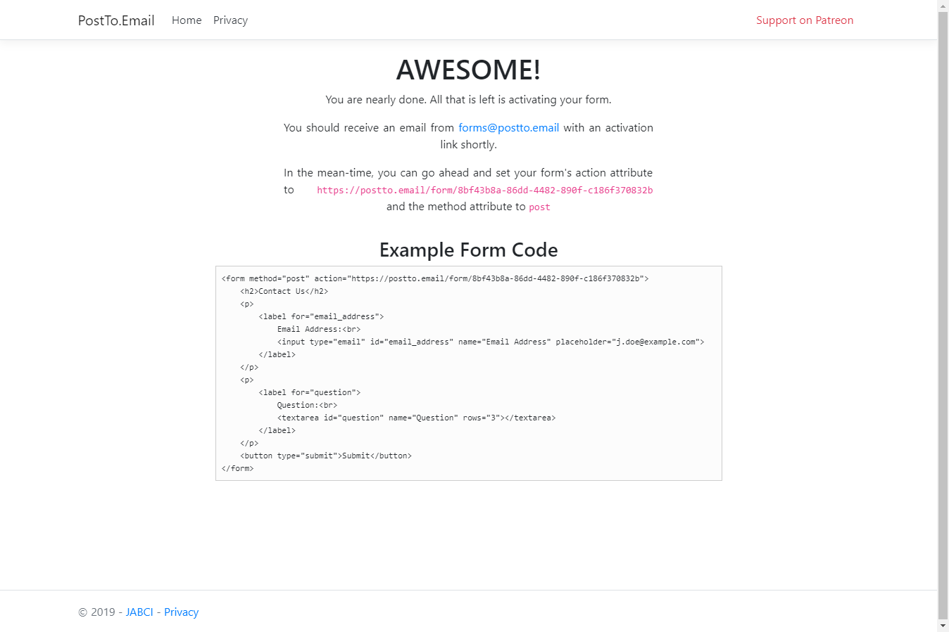 HTTP Post to Email gallery image