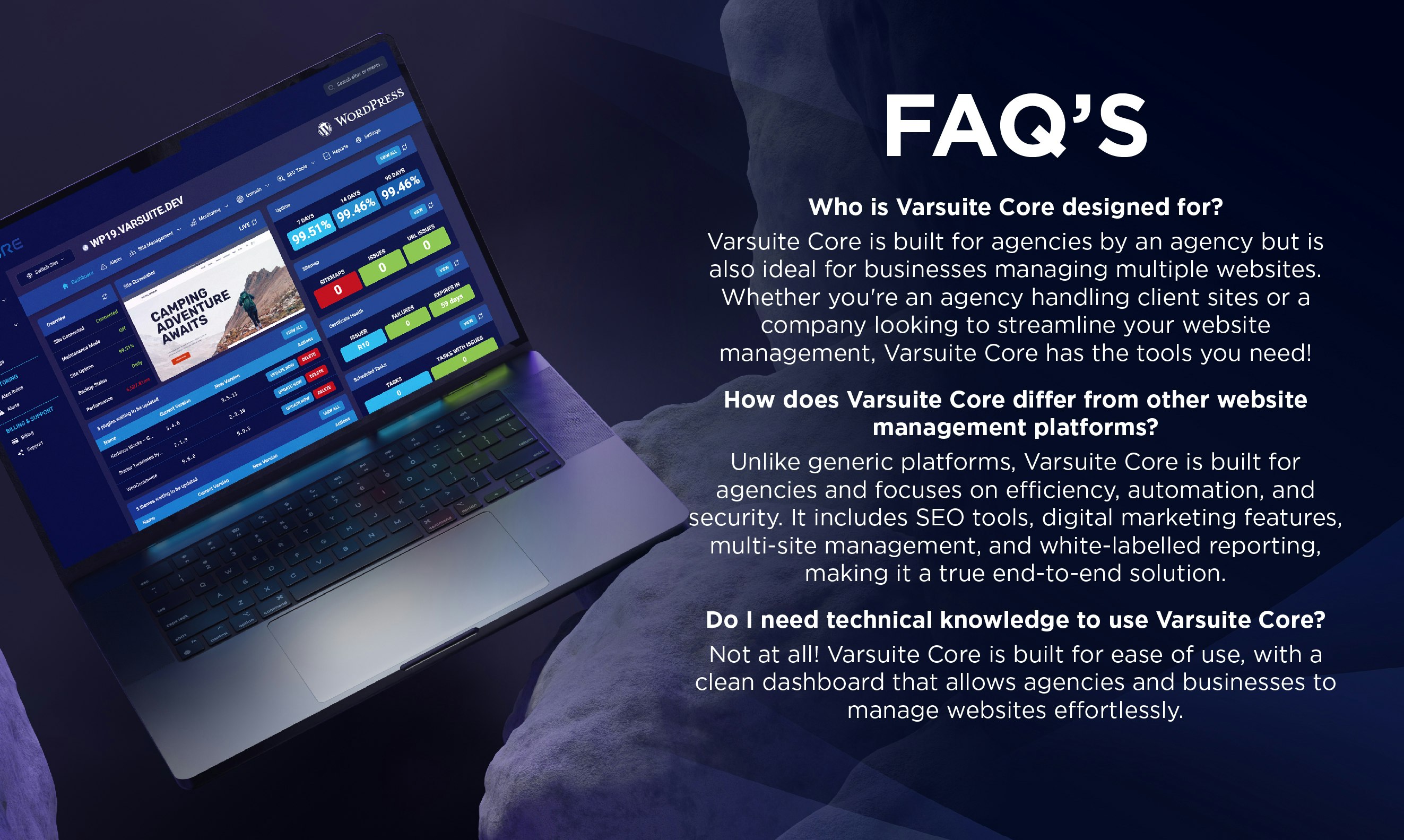 Varsuite Core - одна панель инструментов, все сайты - Ваш командный центр All-In-One для сайтов Laravel и WordPress медиа 6