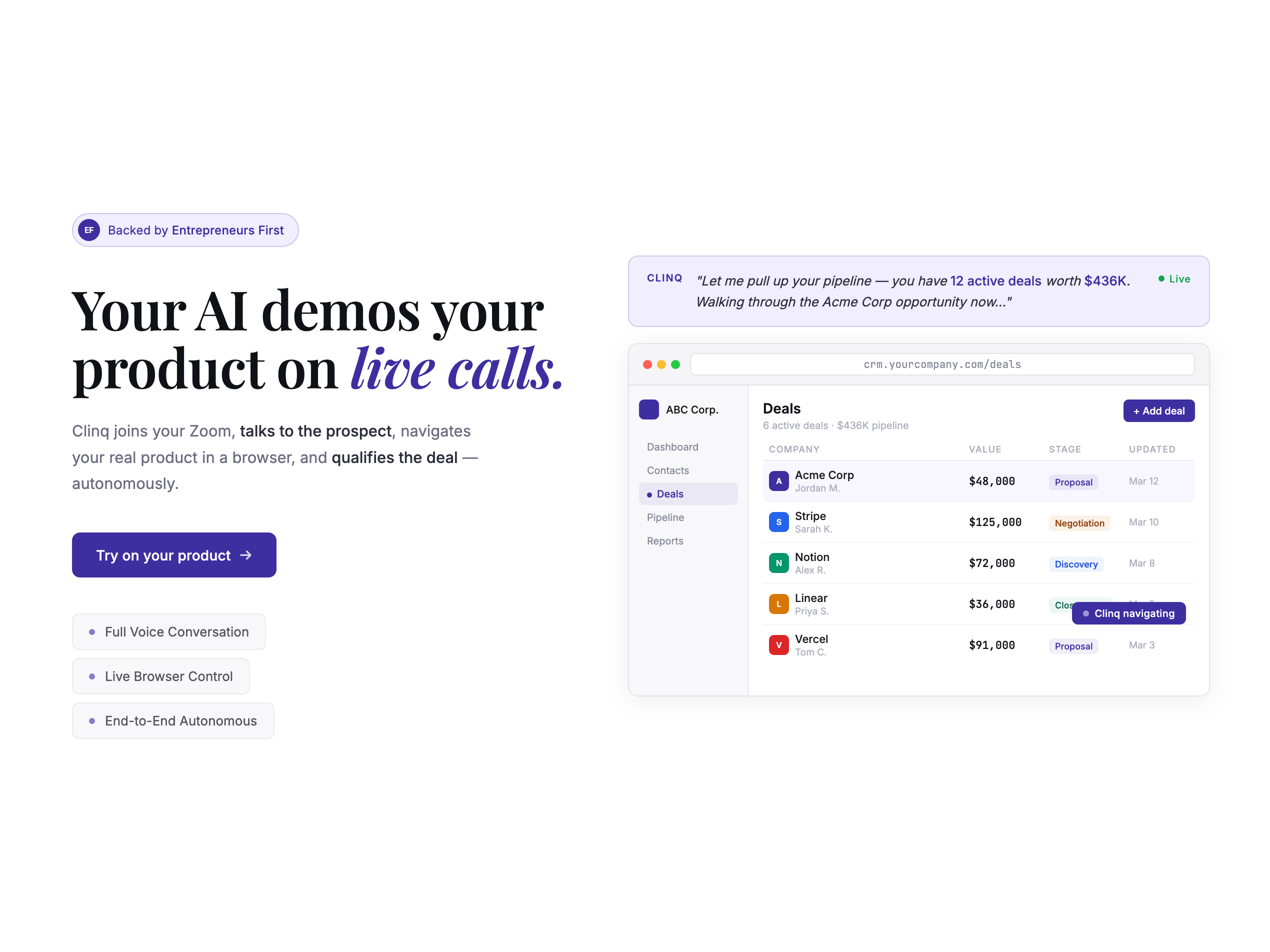 Clinq - Screenshot 3 showing product features and functionality