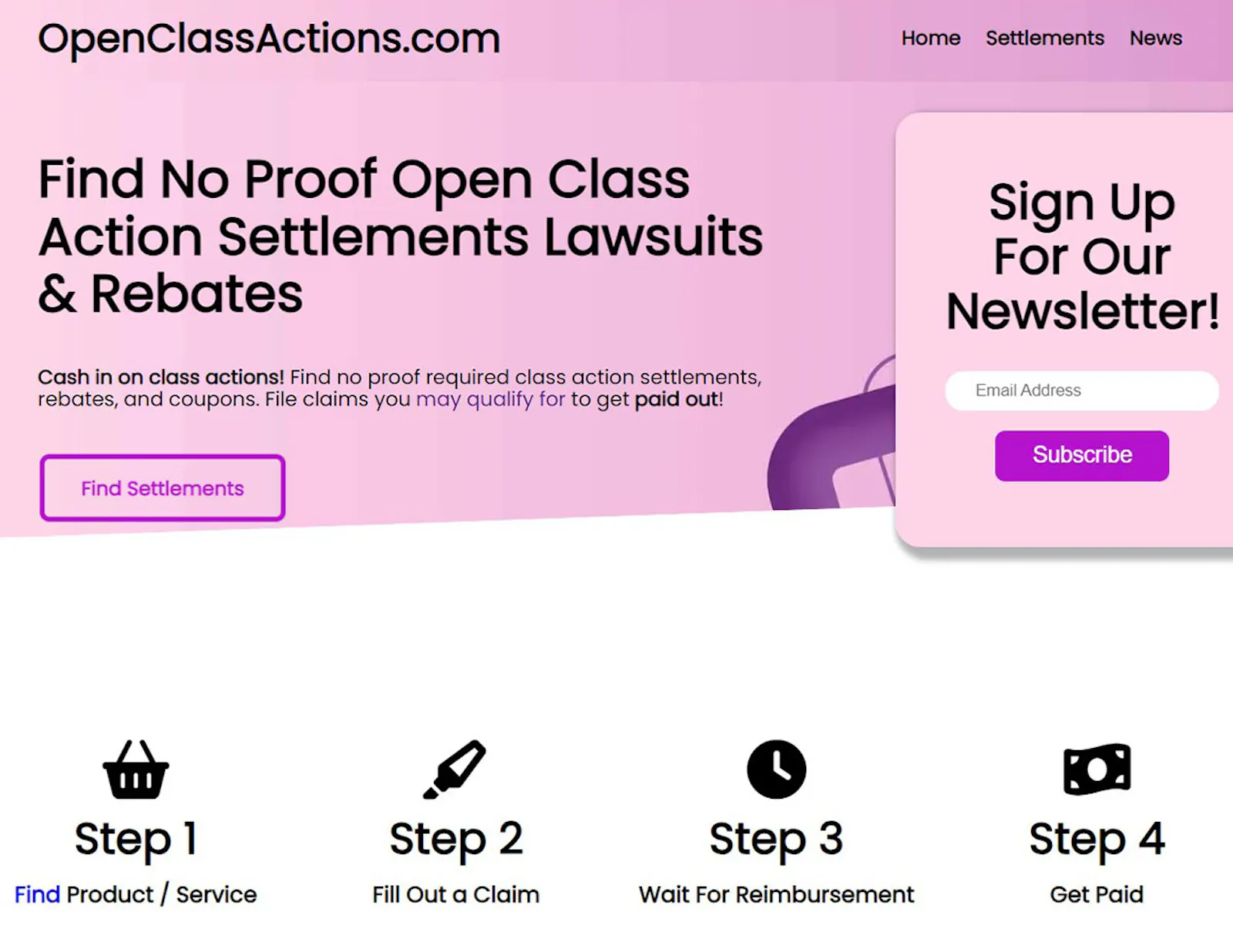 OpenClassActions.com screenshot 2