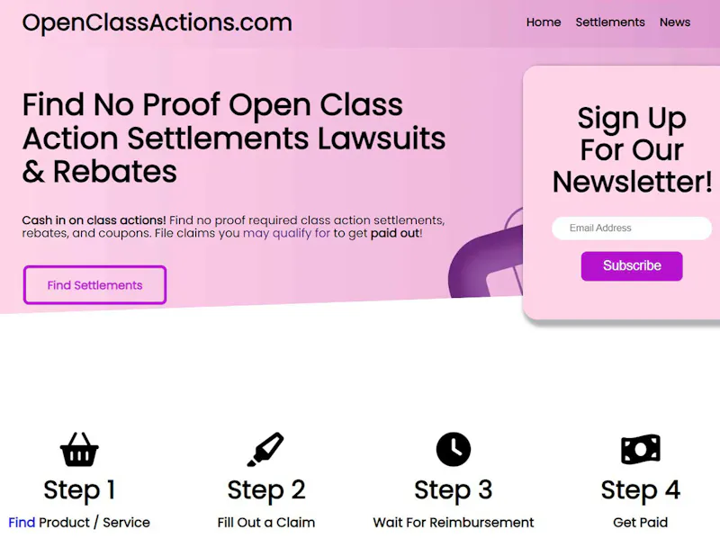 OpenClassActions.com screenshot 2
