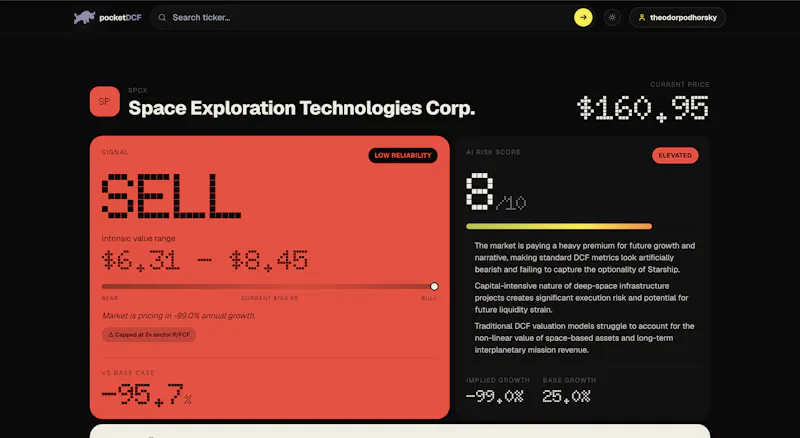 pocketDCF screenshot 3