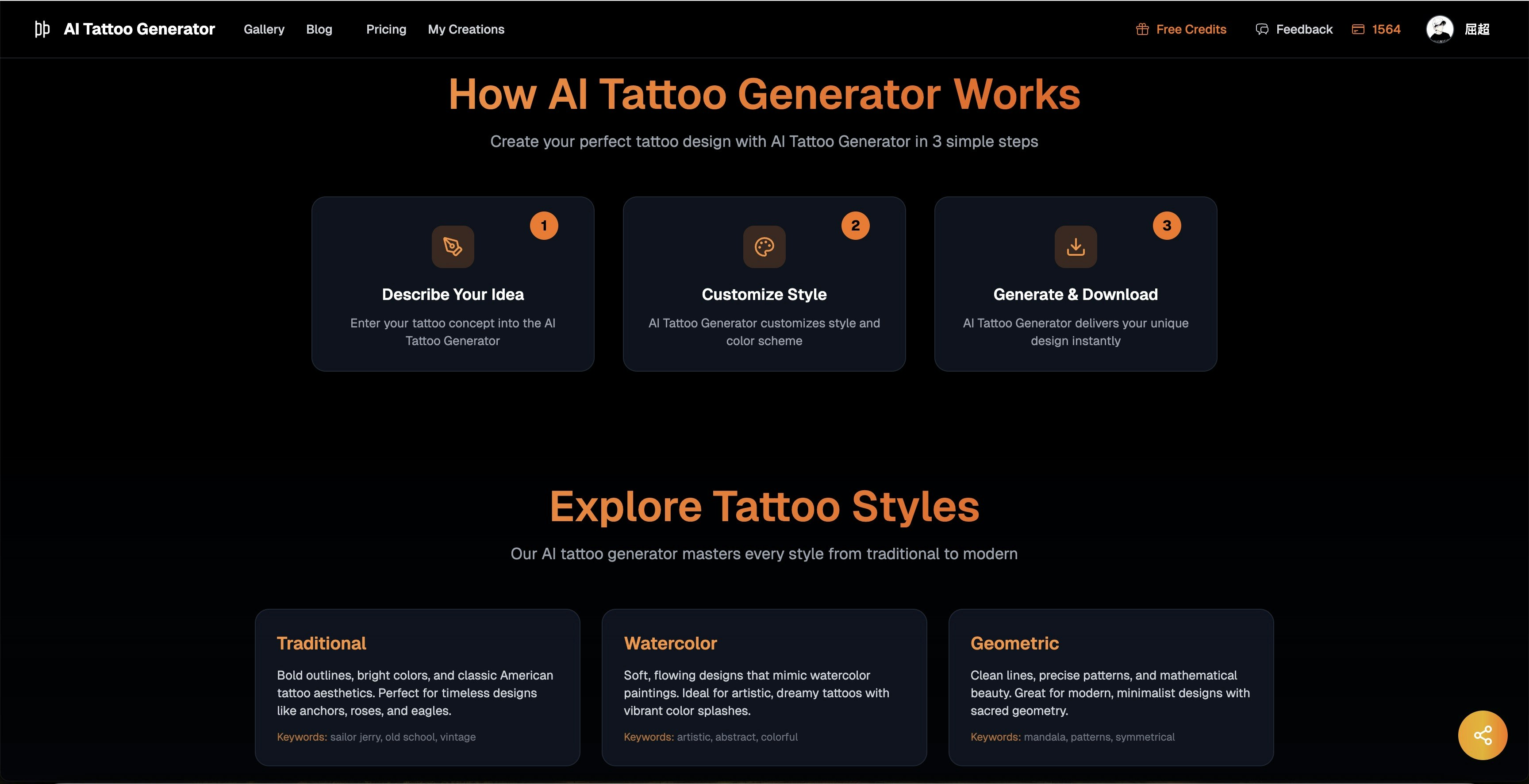 ai tattoo generator gallery image
