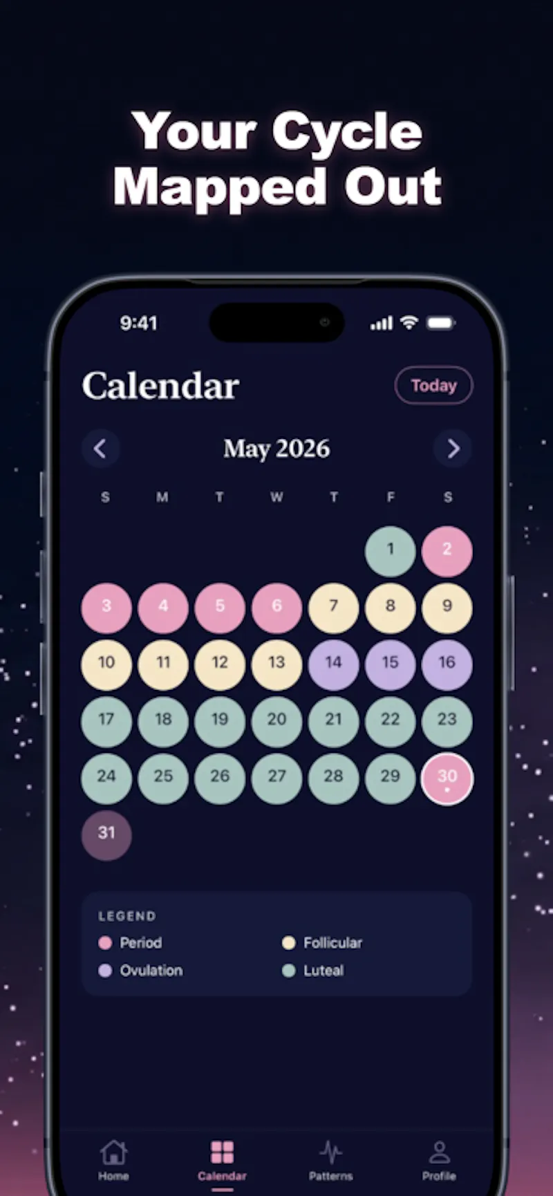 Véla — privacy-first cycle tracking screenshot 3
