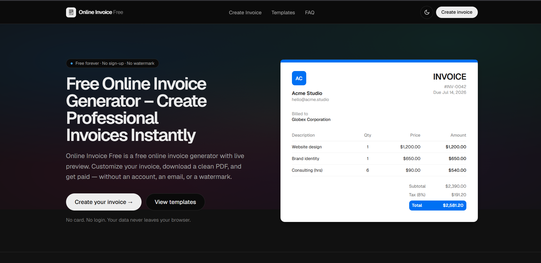 Online Invoice Free
