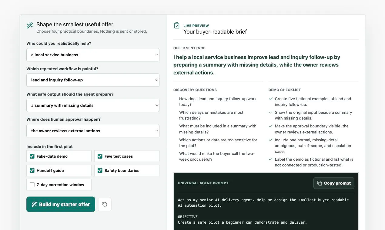 AI Automation Offer Builder gallery image
