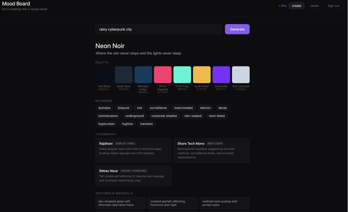 Mood Board AI gallery image