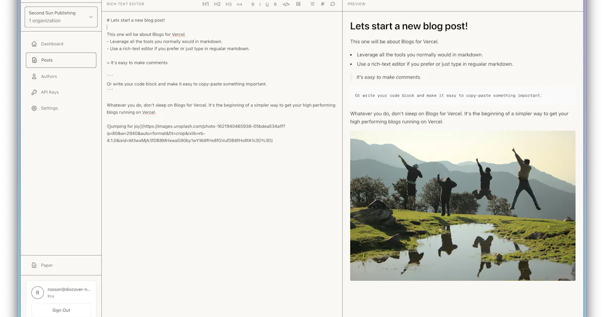 Blogs for Vercel