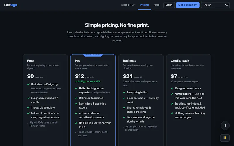 FairSign screenshot 2
