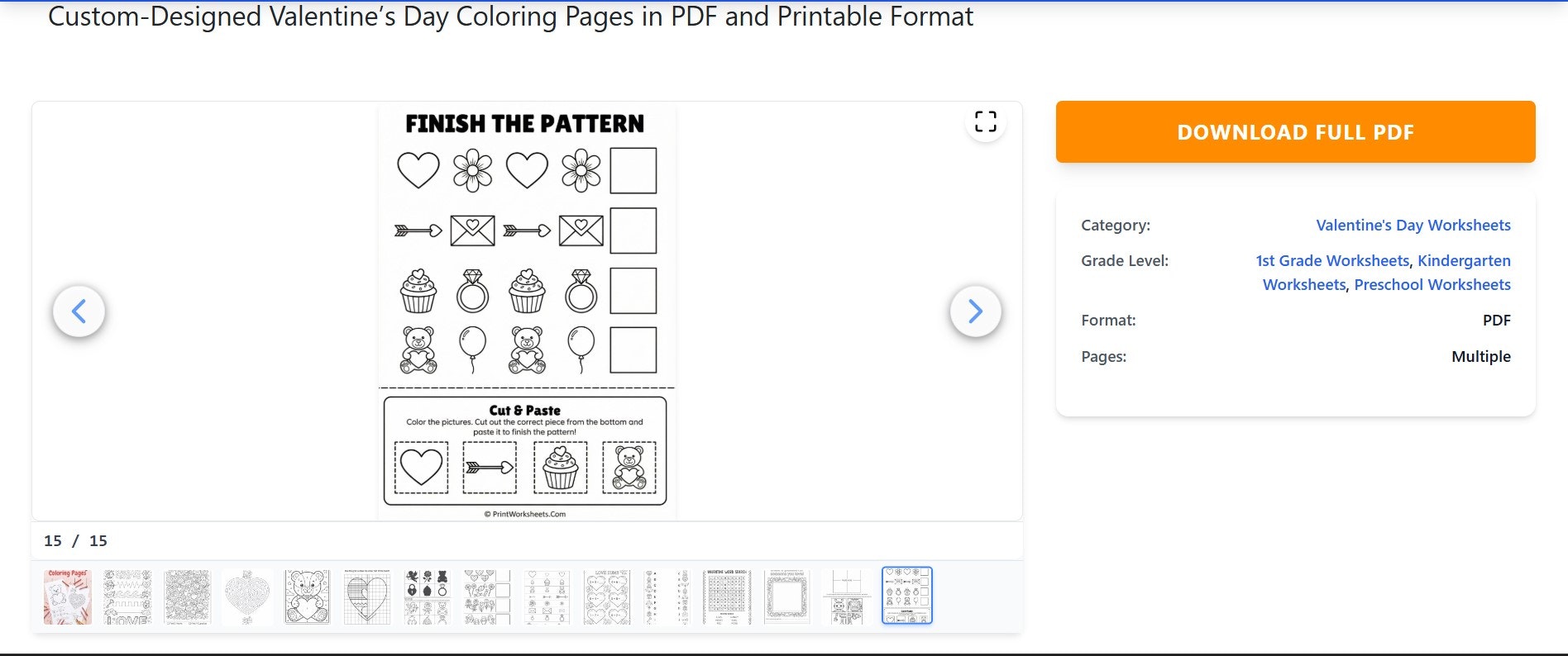 PrintWorksheets.com - Screenshot 2 showing product features and functionality