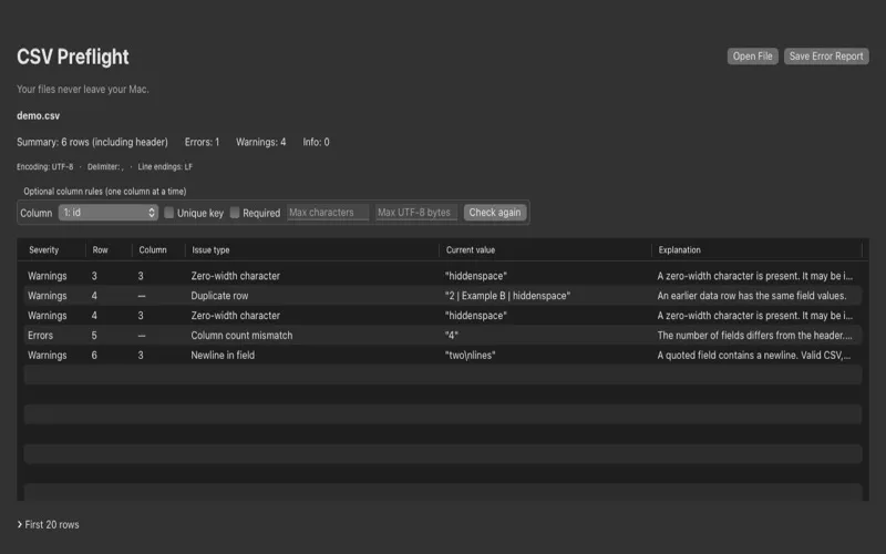CSV Preflight gallery image