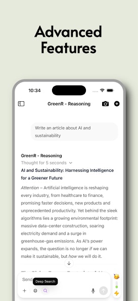GreenPT for Android - Screenshot 2 showing product features and functionality