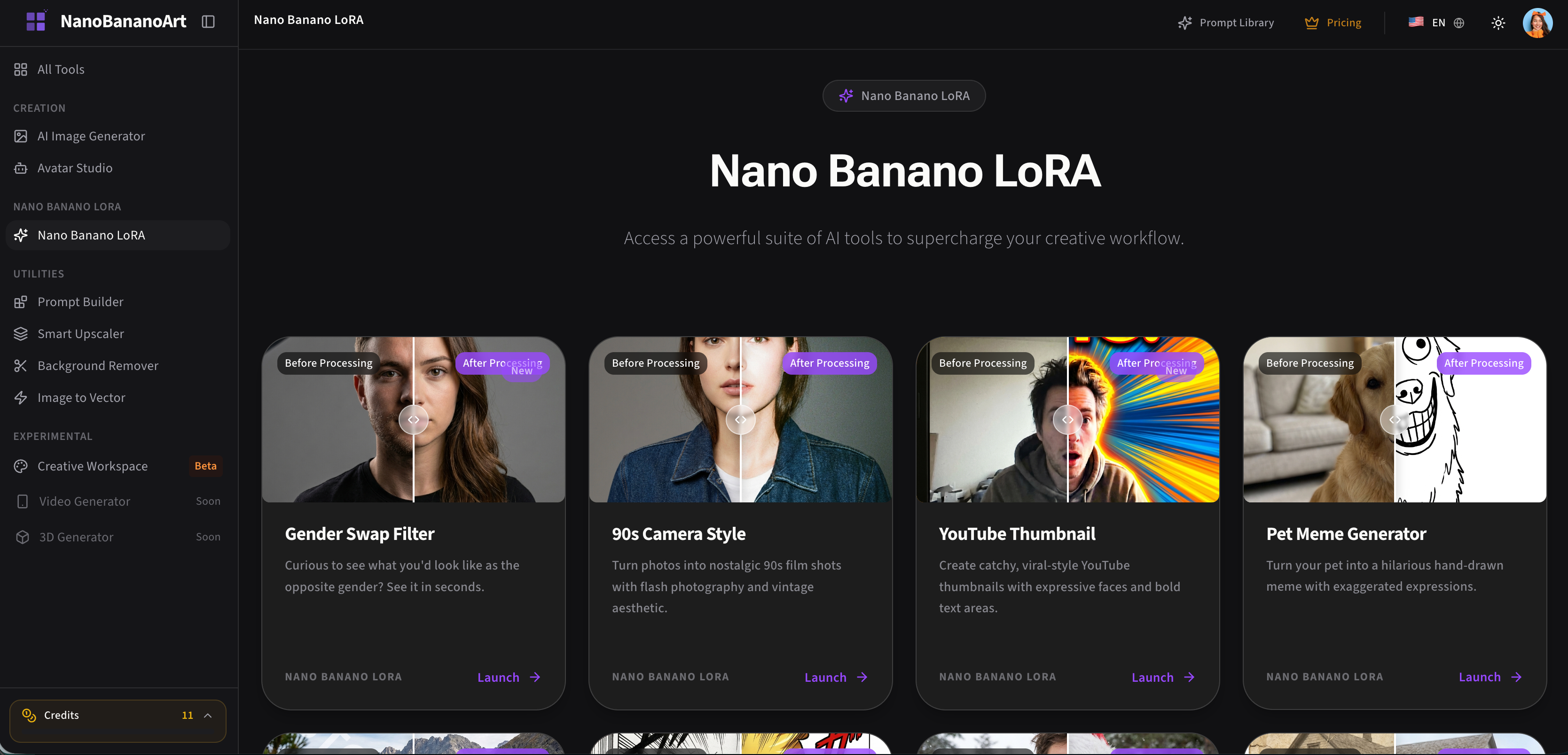 Nano Banano - Screenshot 4 showing product features and functionality