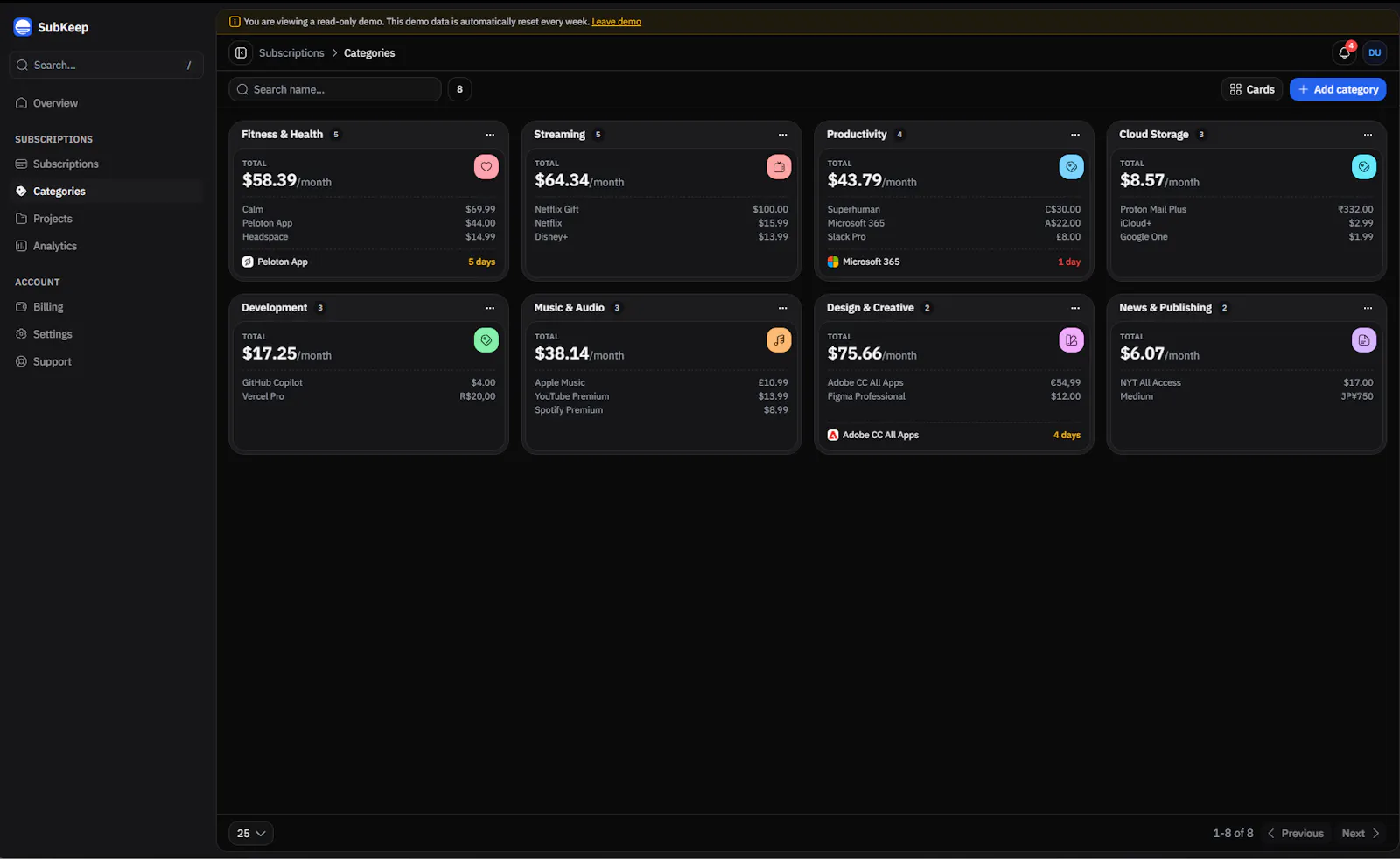 SubKeep screenshot 4