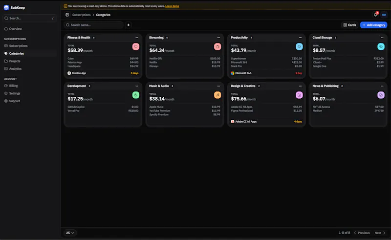 SubKeep screenshot 4