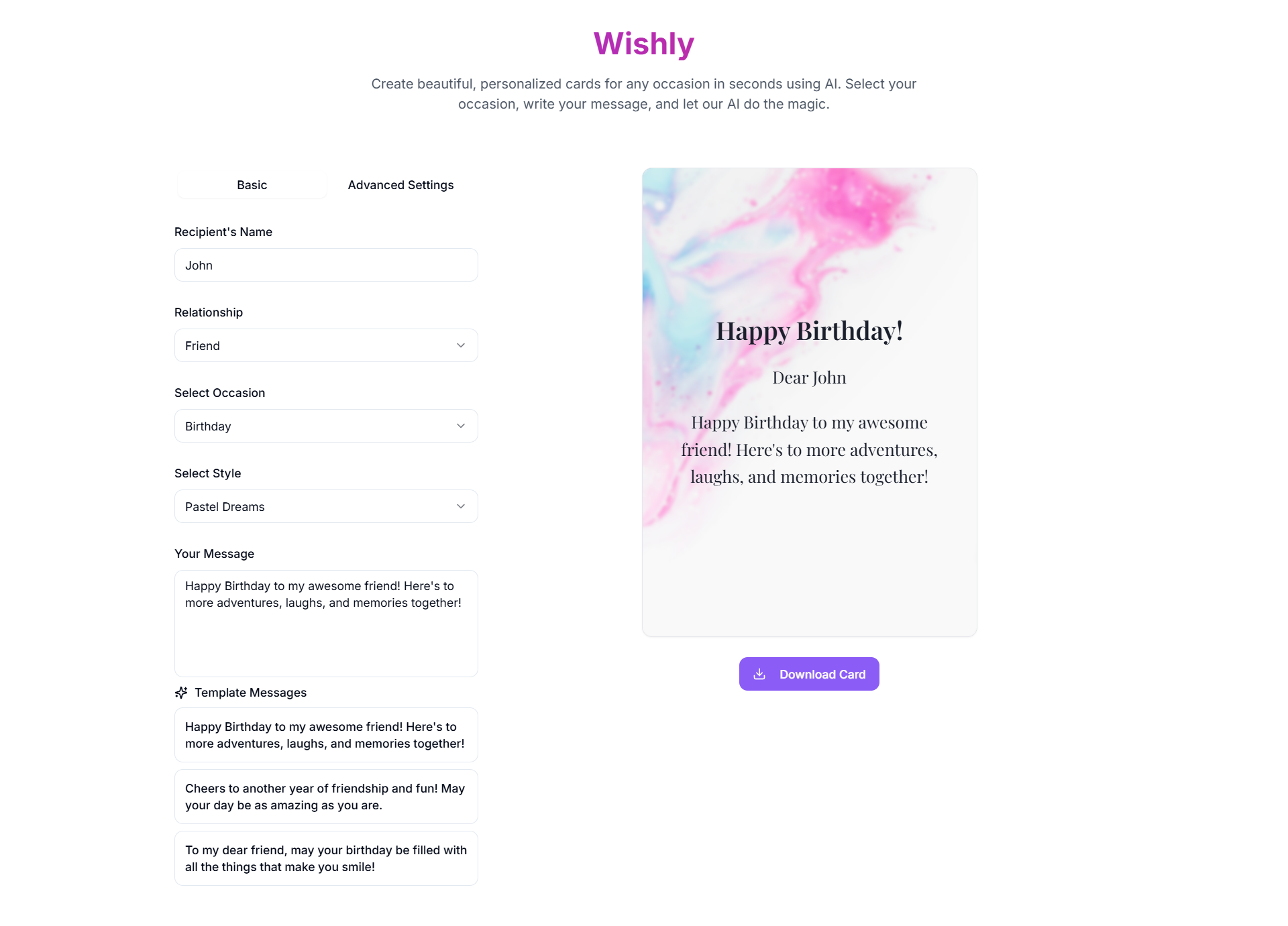 Wishly - All-in-one tool for generating cards for your event. media 2
