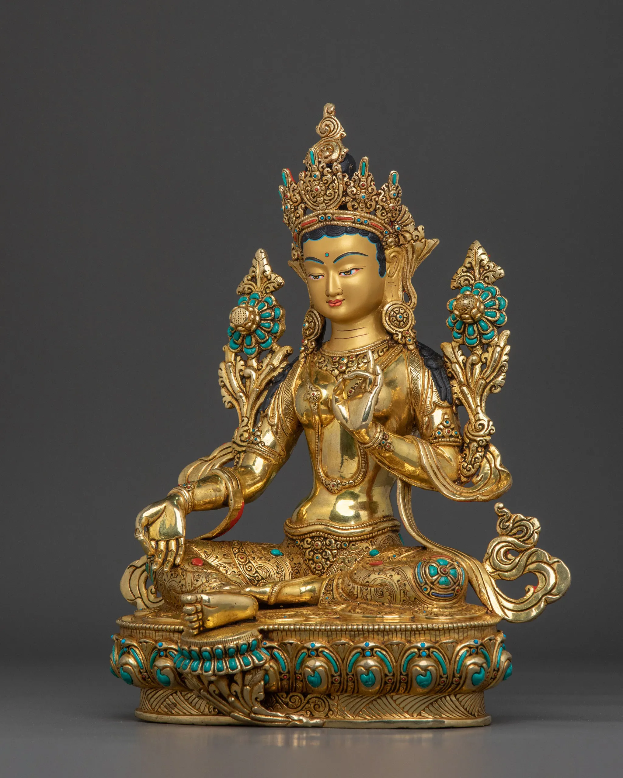Green Tara Tibetan Buddhist Statue gallery image