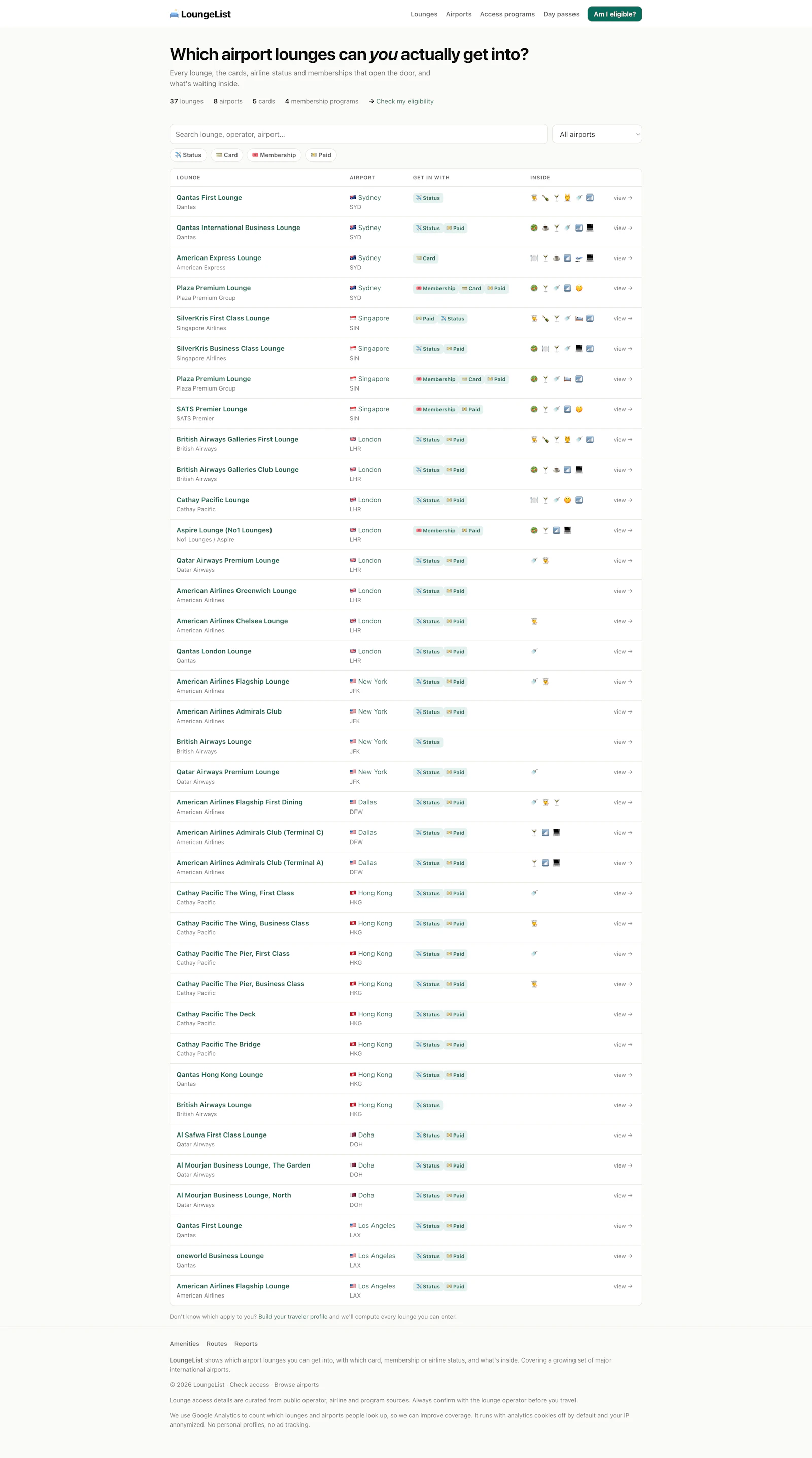 LoungeList screenshot 1