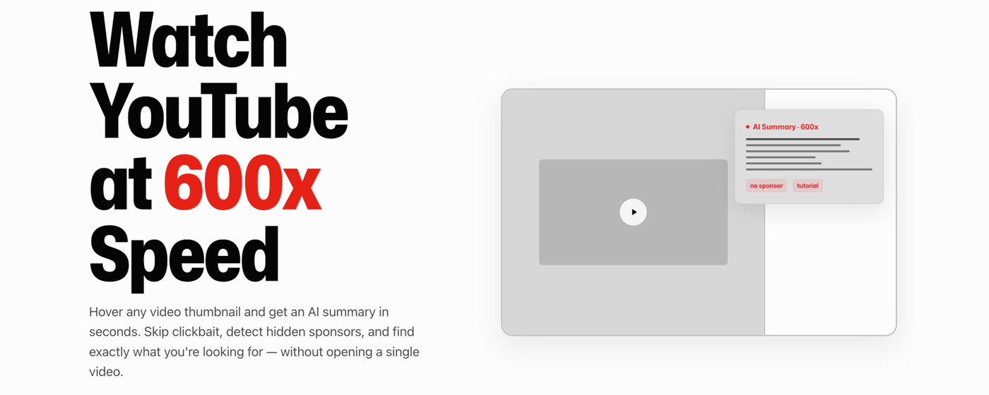 Watch YouTube at 600x Speed gallery image