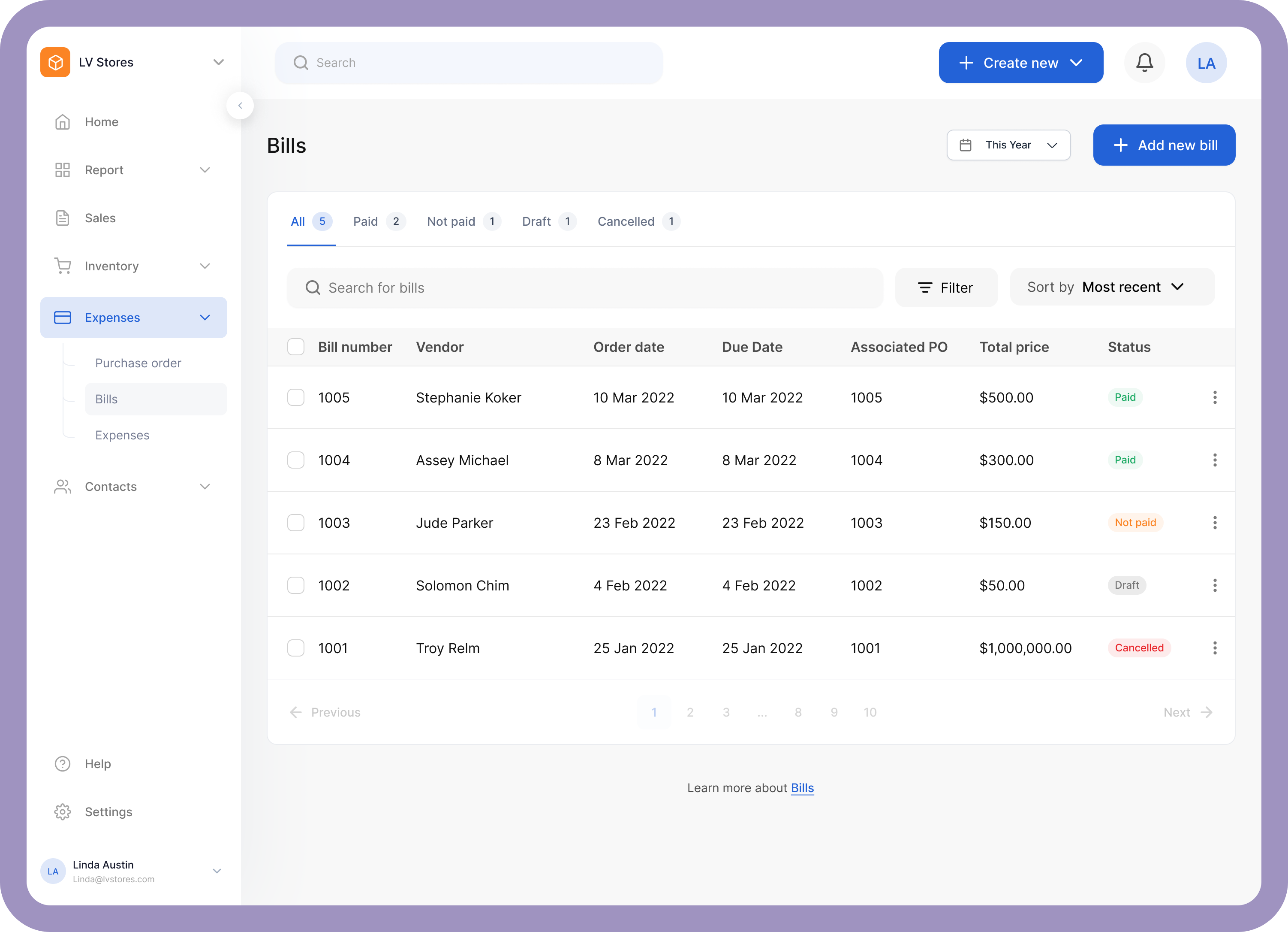 Vencru - Простое программное обеспечение для выставления счетов, управления инвентаризацией и бухгалтерского учета медиа 4