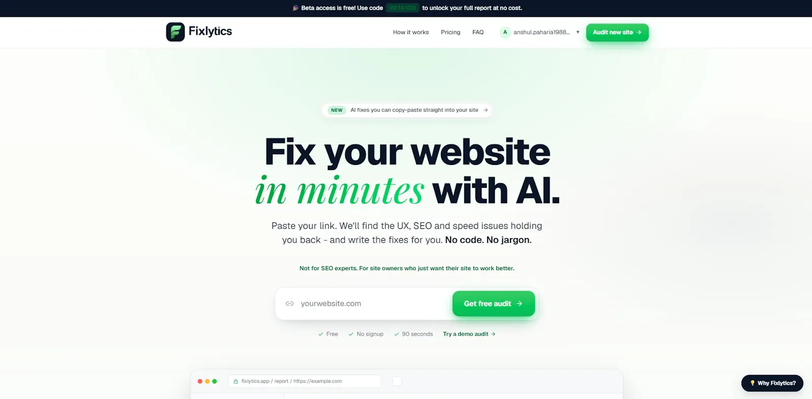 Fixlytics screenshot 2