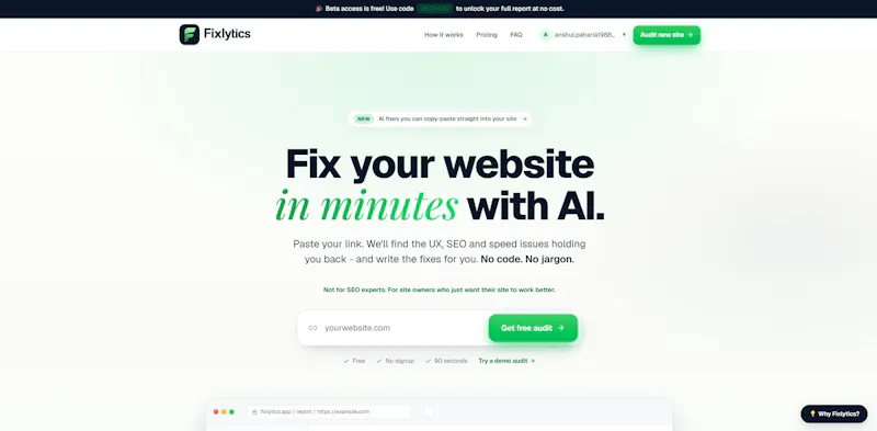 Fixlytics screenshot 2